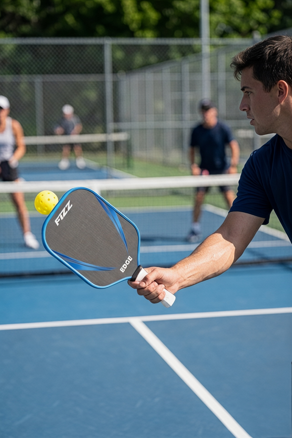 Player on court with FIZZ EDGE paddle